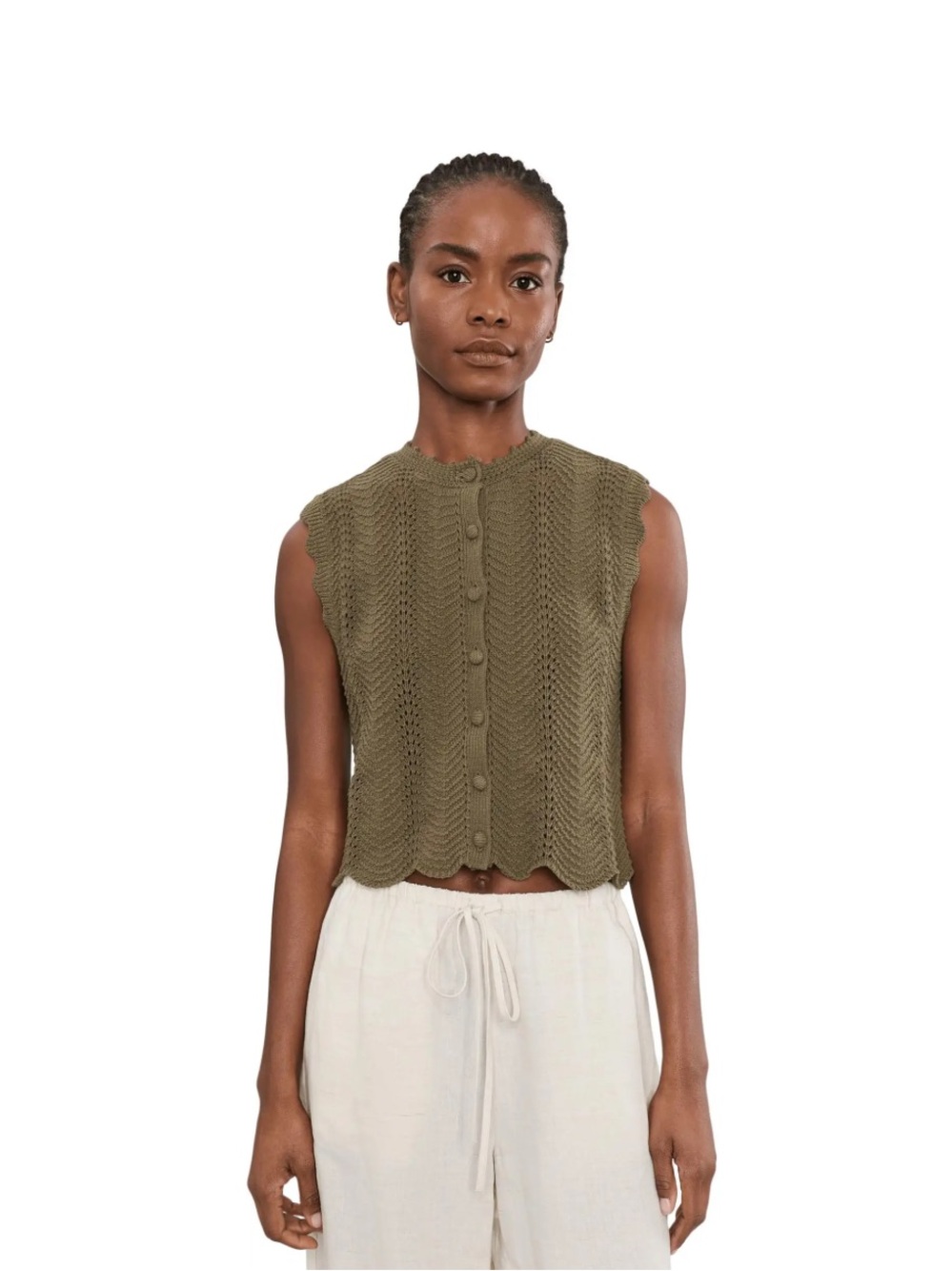 Madewell Crochet Button-Front Top